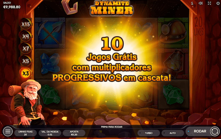 Rodadas grátis Dynamite Miner slot Endorphina