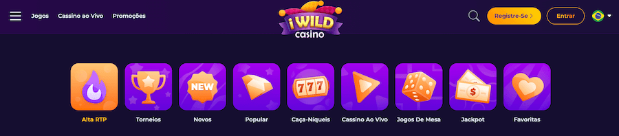 Categorias de jogos de cassino iWildCasino